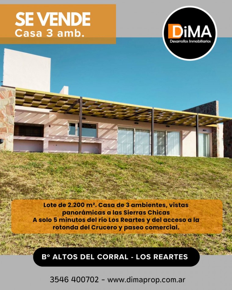 VENTA DE CASA 3 AMB. EN BARRIO ALTOS DEL CORRAL - LOS REARTES